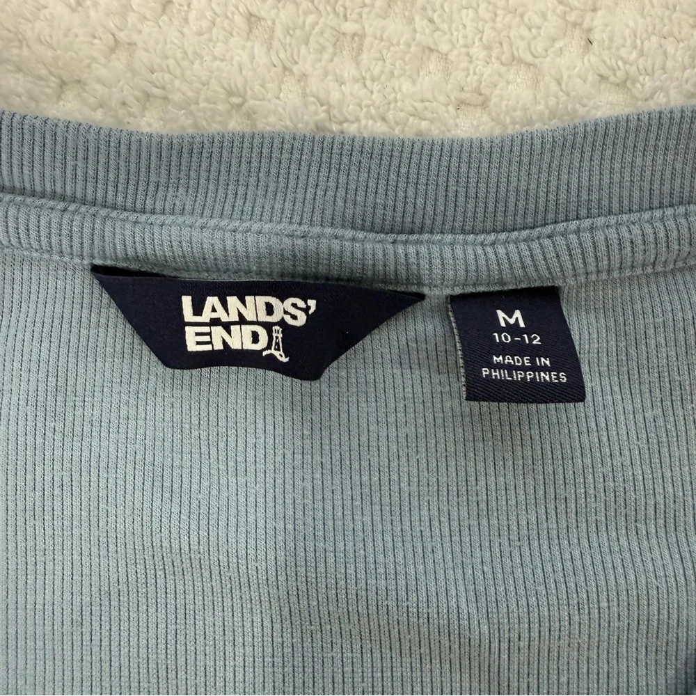 Lands' End Drapey Rib Skimming Long Sleeve Henley T-Shirt - Picture 4 of 7